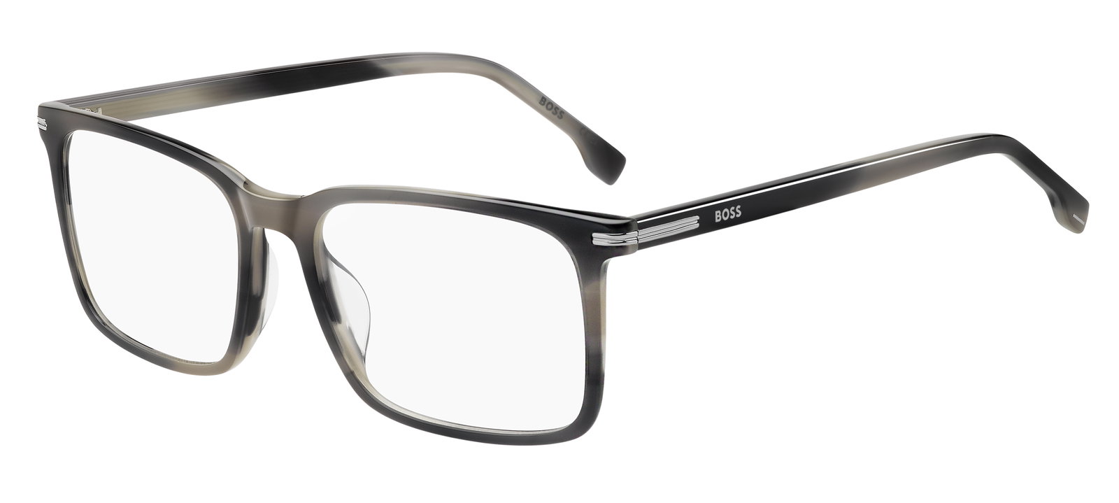 BOSS 1754 2W8 – Rechteckige graue Kunststoffbrille Herren